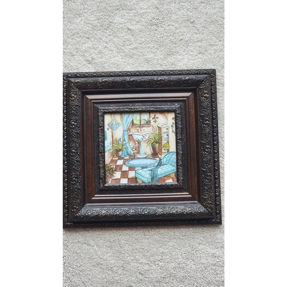 Two blue and brown bathroom pictures - Picture 12 of 12